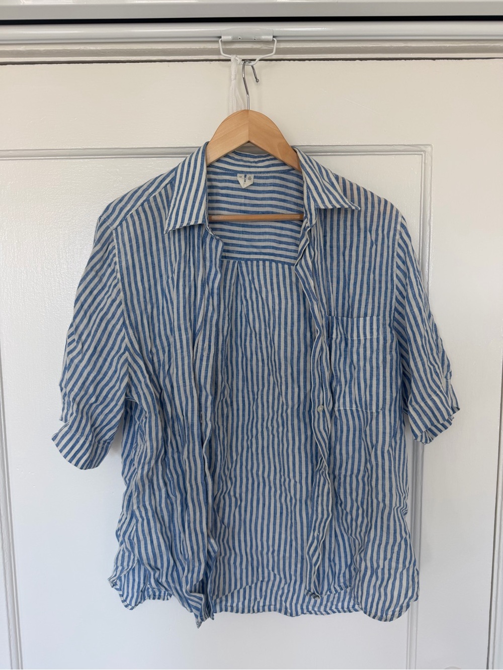 Arket Linen Resort Shirt - Blue & White Stripe - Picture 4 of 5